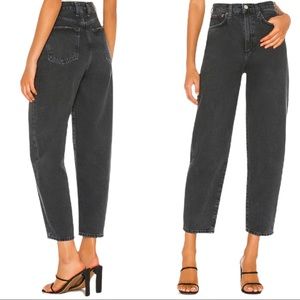 AGOLDE Balloon Ultra High Rise Curved Taper in Black Tea New 24